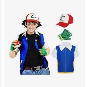 Ash Ketchum Pokemon Costume Adult L- missing 1 glove